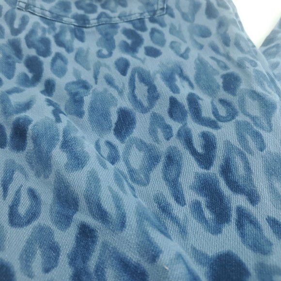 Pilcro Womens Blue Leopard Print Mid Rise Skinny Flat Front Ankle Jeans Size 26 - Picture 3 of 12